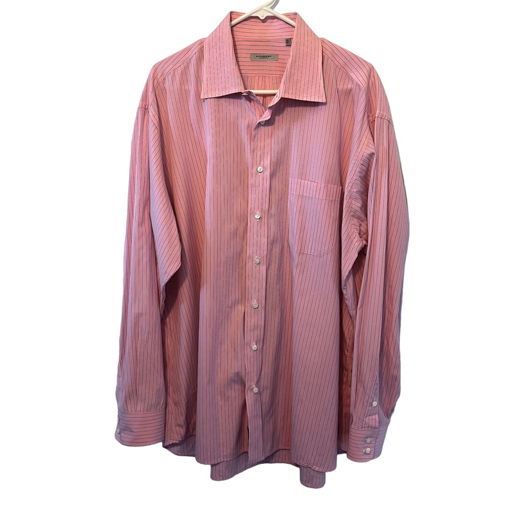 Burberry Pink Striped Dress Shirt